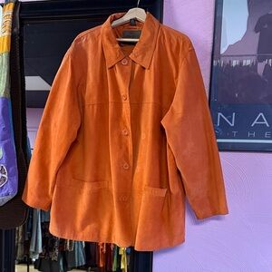 Vintage St. John's Bay Vibrant Orange Trench Coat